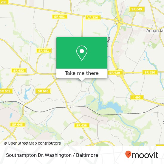 Mapa de Southampton Dr, Springfield, VA 22151