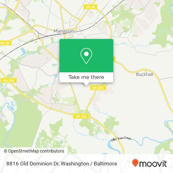 8816 Old Dominion Dr, Manassas, VA 20110 map