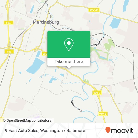 Mapa de 9 East Auto Sales, 39 Slonaker Ln