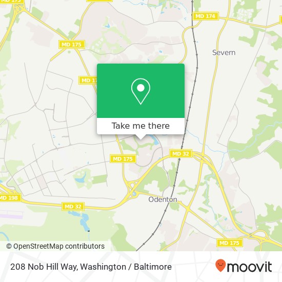 Mapa de 208 Nob Hill Way, Odenton, MD 21113