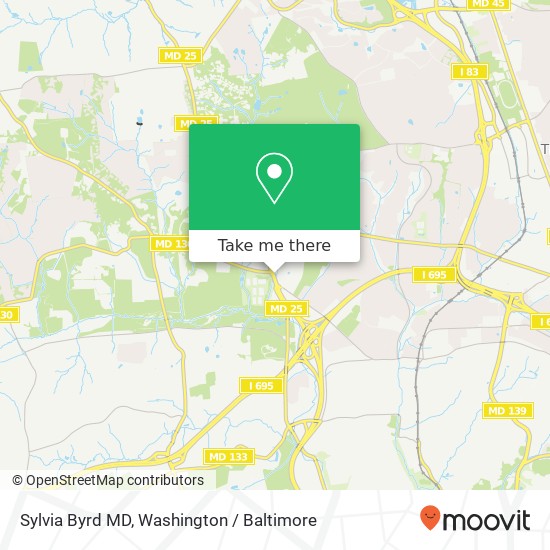 Sylvia Byrd MD, 10753 Falls Rd map