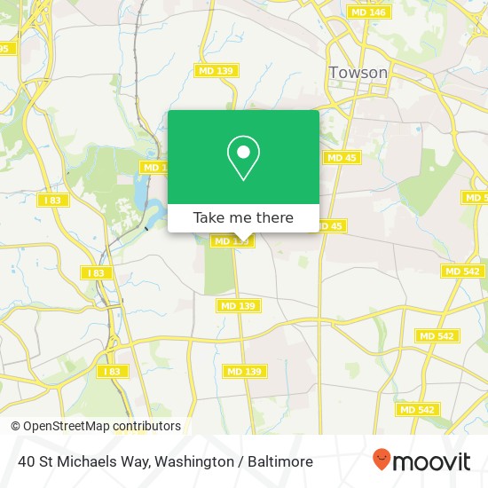 Mapa de 40 St Michaels Way, Baltimore, MD 21212