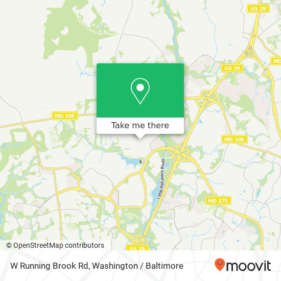 Mapa de W Running Brook Rd, Columbia, MD 21044