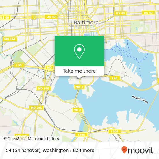 Mapa de 54 (54 hanover), Baltimore, MD 21230