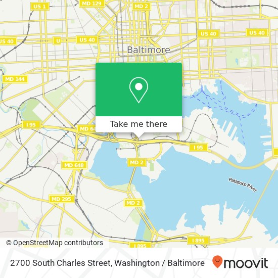 2700 South Charles Street, 2700 S Charles St, Baltimore, MD 21230, USA map