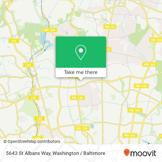Mapa de 5643 St Albans Way, Baltimore, MD 21212