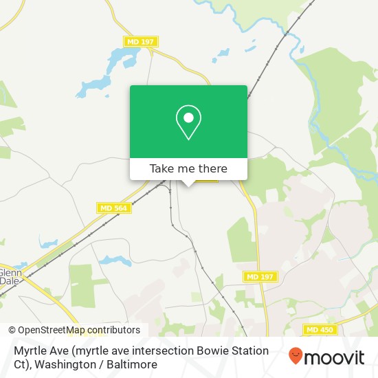 Mapa de Myrtle Ave (myrtle ave intersection Bowie Station Ct), Bowie, MD 20715
