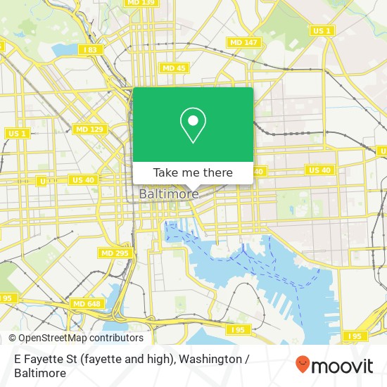 Mapa de E Fayette St (fayette and high), Baltimore, MD 21202