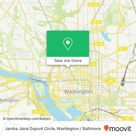 Mapa de Jamba Juice Dupont Circle, 1333 19th St NW