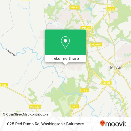 Mapa de 1025 Red Pump Rd, Bel Air, MD 21014