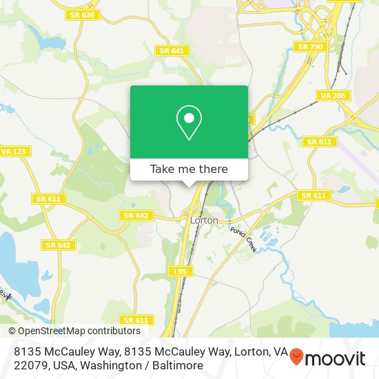 8135 McCauley Way, 8135 McCauley Way, Lorton, VA 22079, USA map