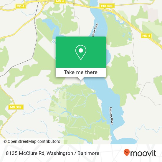 Mapa de 8135 McClure Rd, Upper Marlboro, MD 20772