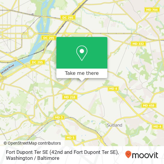 Mapa de Fort Dupont Ter SE (42nd and Fort Dupont Ter SE), Washington, DC 20020