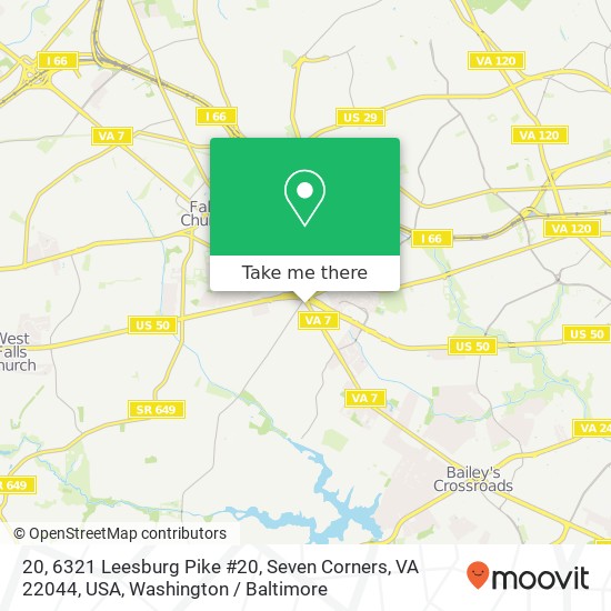 20, 6321 Leesburg Pike #20, Seven Corners, VA 22044, USA map