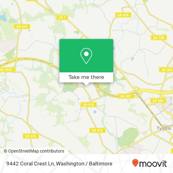 9442 Coral Crest Ln, Vienna, VA 22182 map
