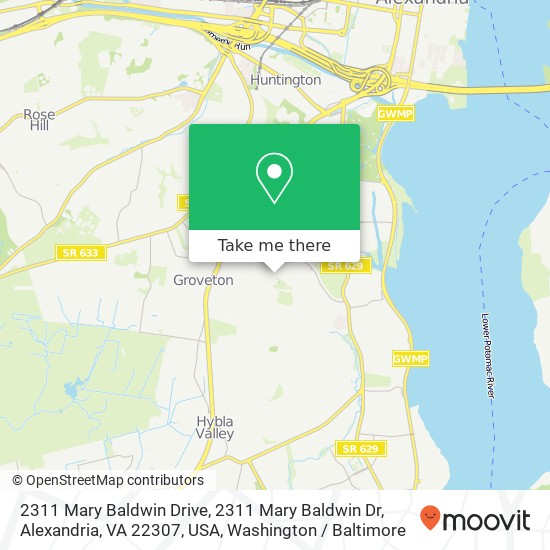 2311 Mary Baldwin Drive, 2311 Mary Baldwin Dr, Alexandria, VA 22307, USA map