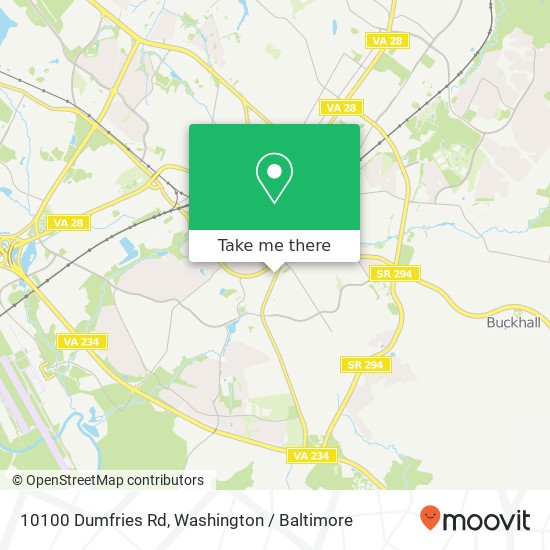 Mapa de 10100 Dumfries Rd, Manassas, VA 20110