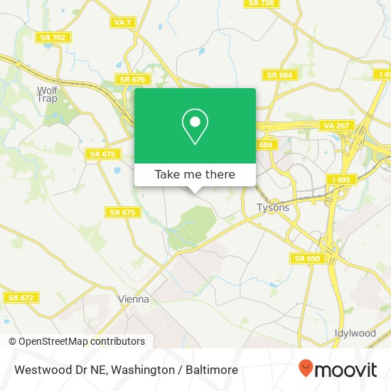 Mapa de Westwood Dr NE, Vienna, VA 22180