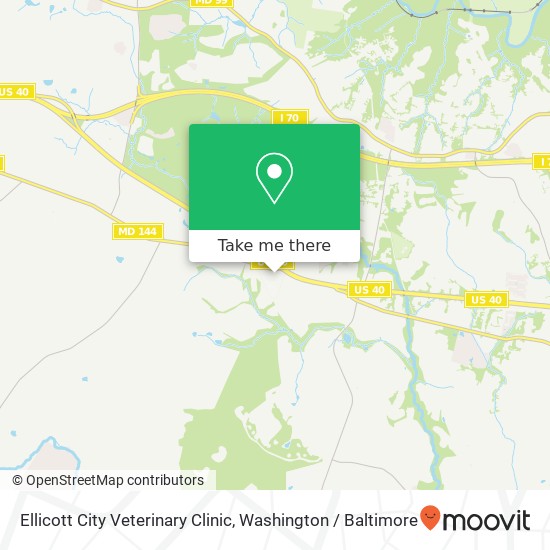 Mapa de Ellicott City Veterinary Clinic, 10443 Frederick Rd