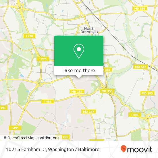 Mapa de 10215 Farnham Dr, Bethesda, MD 20814