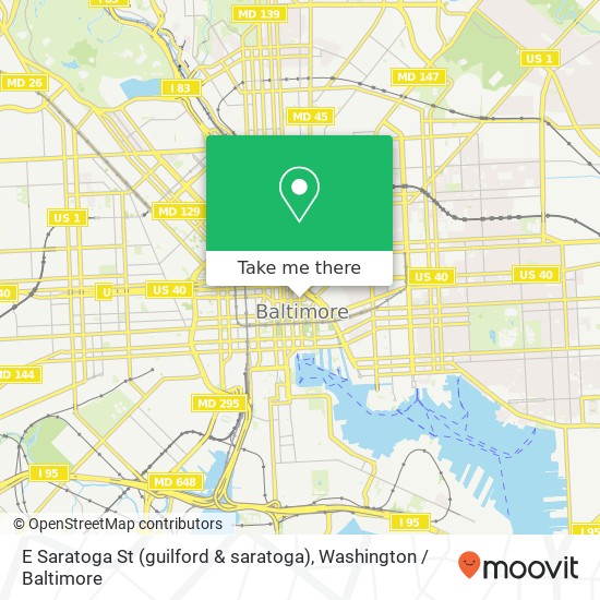 E Saratoga St (guilford & saratoga), Baltimore, MD 21202 map