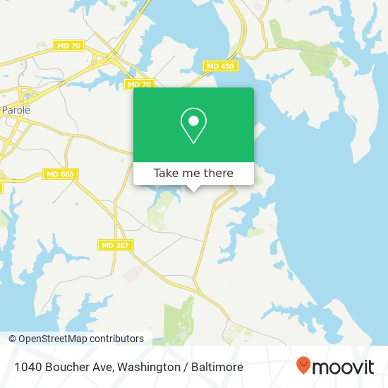 Mapa de 1040 Boucher Ave, Annapolis, MD 21403