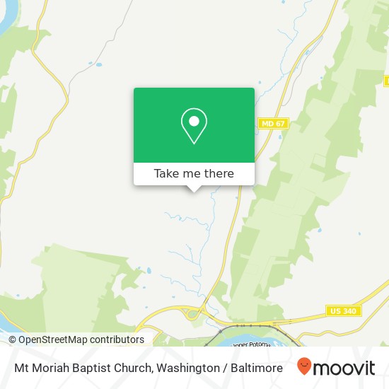 Mapa de Mt Moriah Baptist Church, 19436 Garretts Mill Rd