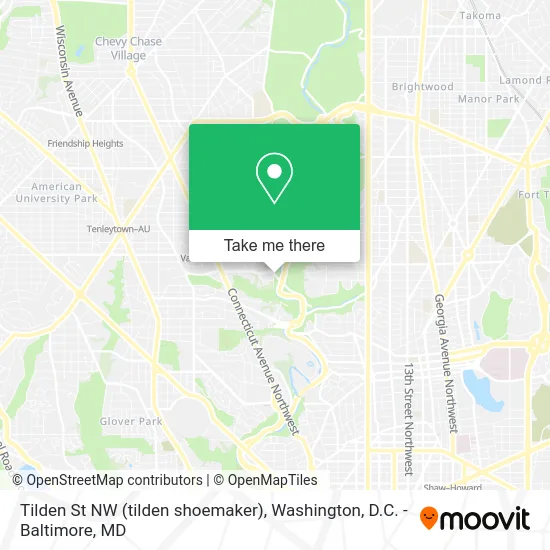 Tilden St NW (tilden shoemaker) map