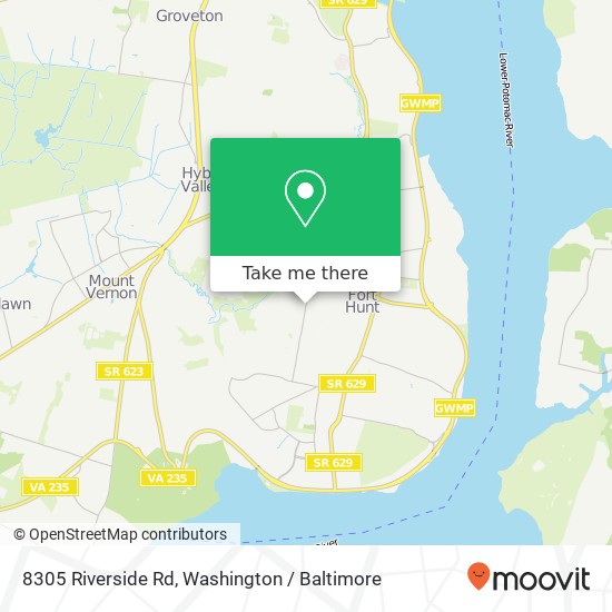 Mapa de 8305 Riverside Rd, Alexandria, VA 22308