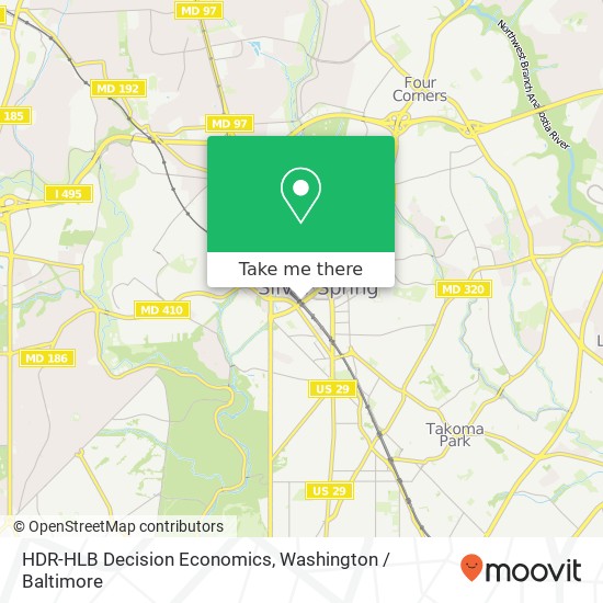 Mapa de HDR-HLB Decision Economics, 8403 Colesville Rd