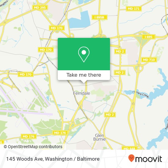 Mapa de 145 Woods Ave, Glen Burnie, MD 21061