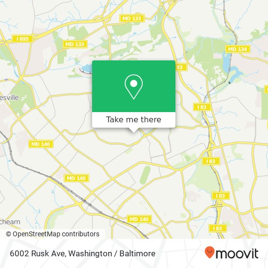 Mapa de 6002 Rusk Ave, Baltimore, MD 21209