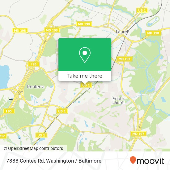 Mapa de 7888 Contee Rd, Laurel, MD 20707