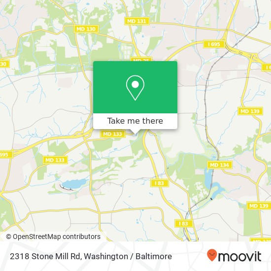 Mapa de 2318 Stone Mill Rd, Pikesville, MD 21208