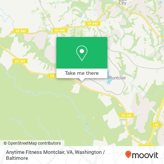 Mapa de Anytime Fitness Montclair, VA, 5255 Waterway Dr