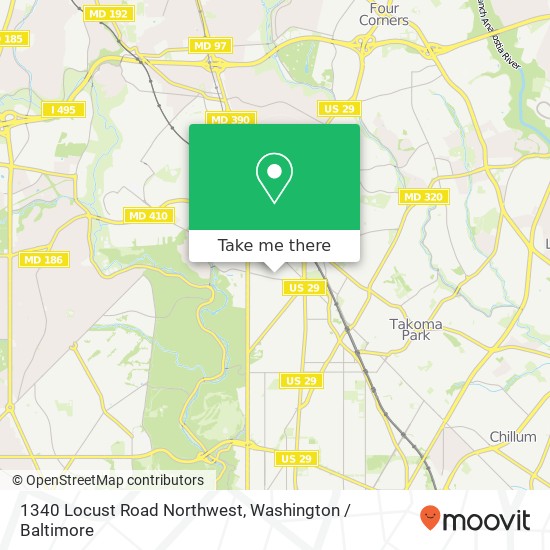 1340 Locust Road Northwest, 1340 Locust Rd NW, Washington, DC 20012, USA map