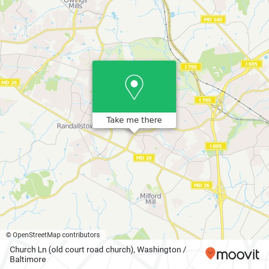 Church Ln (old court road church), Randallstown, MD 21133 map