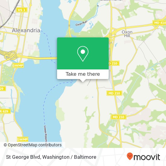 Mapa de St George Blvd, Oxon Hill, MD 20745