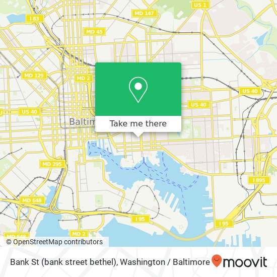 Mapa de Bank St (bank street bethel), Baltimore, MD 21231