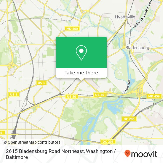 Mapa de 2615 Bladensburg Road Northeast, 2615 Bladensburg Rd NE, Washington, DC 20018, USA