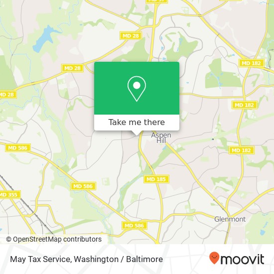 Mapa de May Tax Service, 4110 Aspen Hill Rd