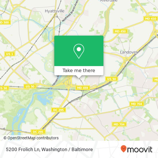 Mapa de 5200 Frolich Ln, Hyattsville, MD 20781