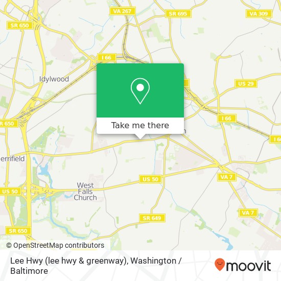 Mapa de Lee Hwy (lee hwy & greenway), Falls Church, VA 22046