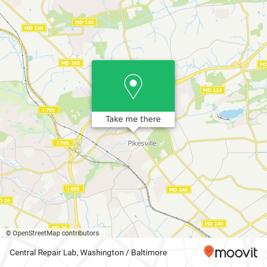 Mapa de Central Repair Lab, 1498 Reisterstown Rd