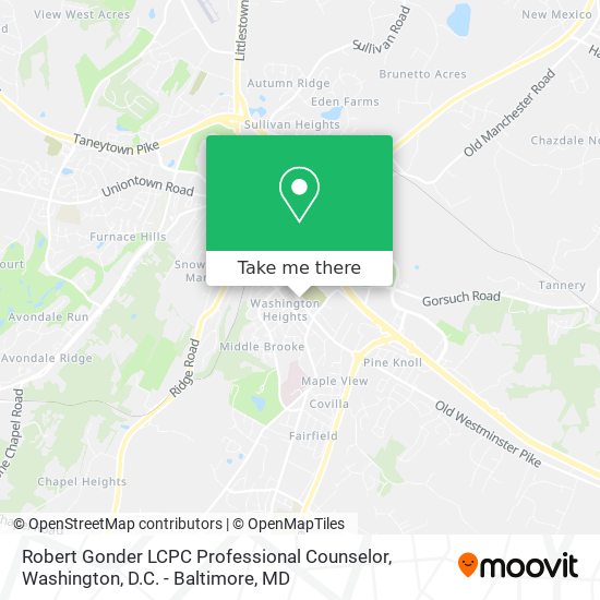 Robert Gonder LCPC Professional Counselor map