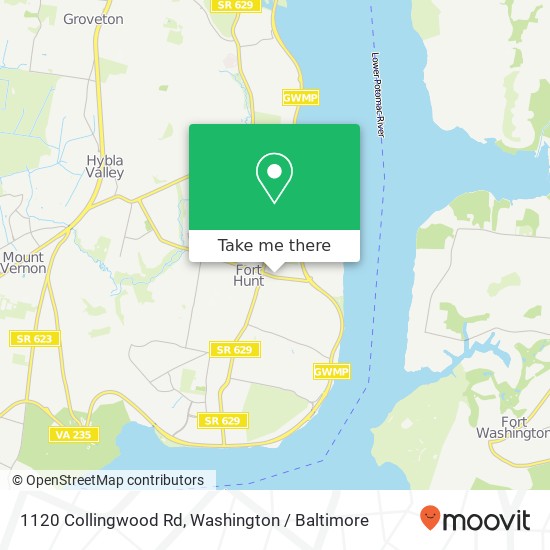 Mapa de 1120 Collingwood Rd, Alexandria, VA 22308