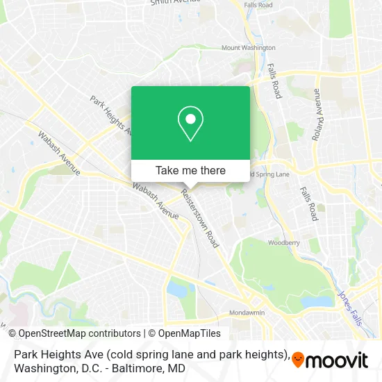 Park Heights Ave (cold spring lane and park heights) map