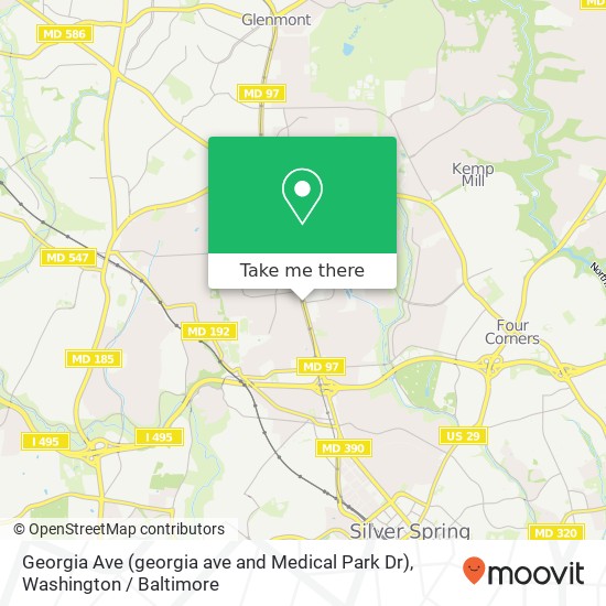 Mapa de Georgia Ave (georgia ave and Medical Park Dr), Silver Spring, MD 20902
