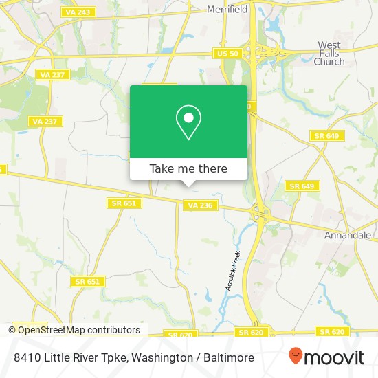 Mapa de 8410 Little River Tpke, Annandale, VA 22003