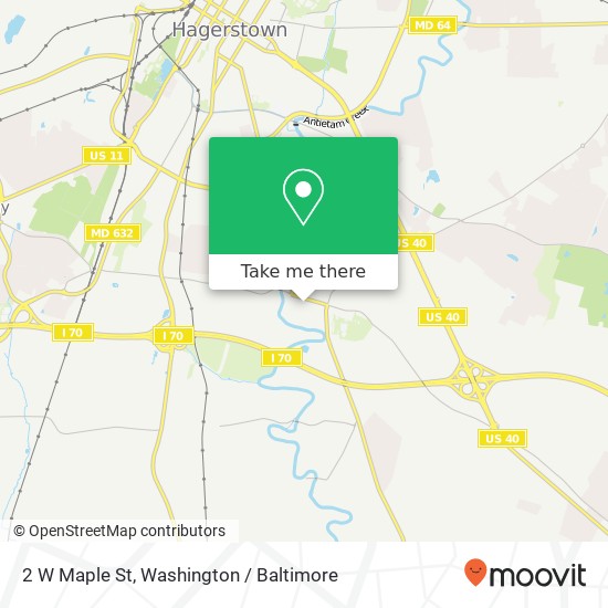 Mapa de 2 W Maple St, Hagerstown (Funkstown), MD 21740